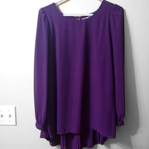FOREVER 21, S Purple long sleeve blouse, Accordion